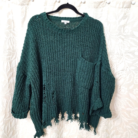 white birch Sweaters - Chunky Knit Green Sweater. NWOT